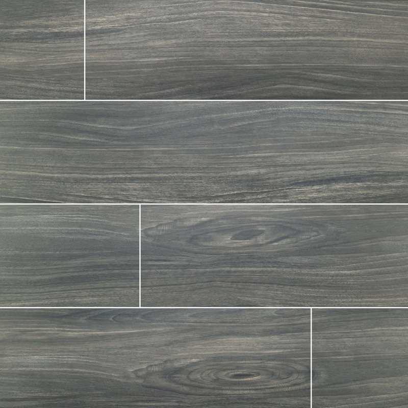 Brenwick 10 in. x 40 in. Matte Porcelain Wood Look Floor and Wall Tile, Kuronami
