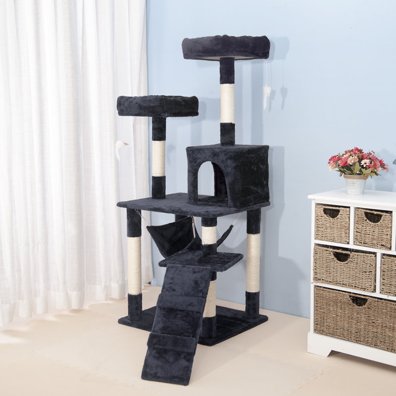 Treva 145 cm H Cat Tree / Condo, Black