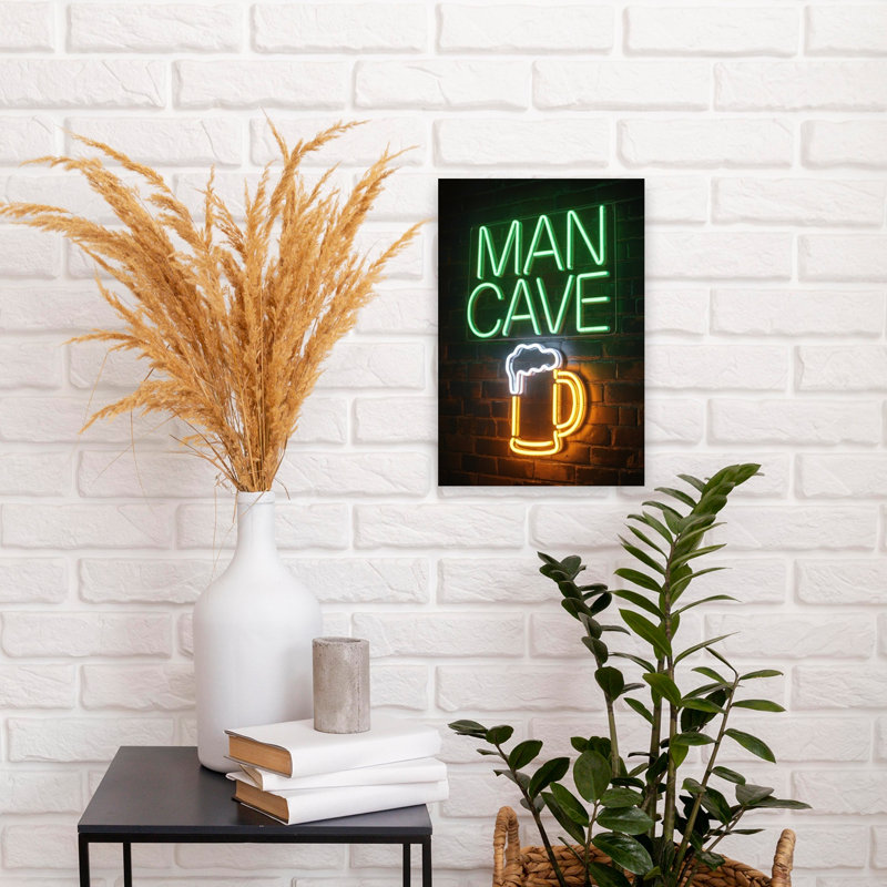 «Man Cave», art mural contemporain, H 18 po x l 12 po