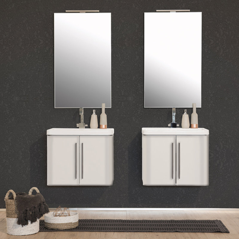 Damione 655mm Single Bathroom Vanity with Integrated Ceramic Basin, White