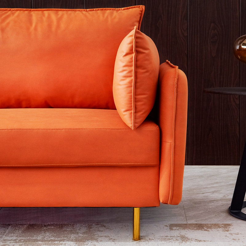 Canapé modulaire en cuir Vegan, Similicuir orange