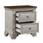Table de chevet traditionnelle bicolore 1 pièce avec 2 tiroirs gris et brun
