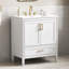 Meuble-lavabo sur pied cannelé de 76 cm (30 po) avec lavabo, portes et tiroir à fermeture amortie, blanc-495618086-495618087