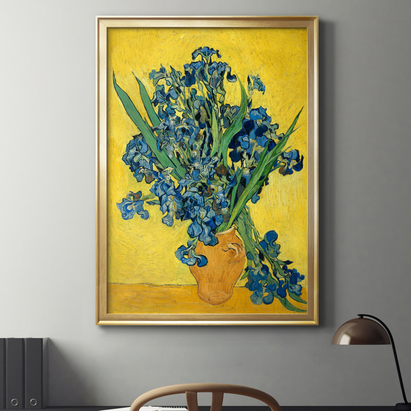 Irises - reproduction d'art sur toile, Doré, H 22,5 po x l 30,5 po x P 1,5 po