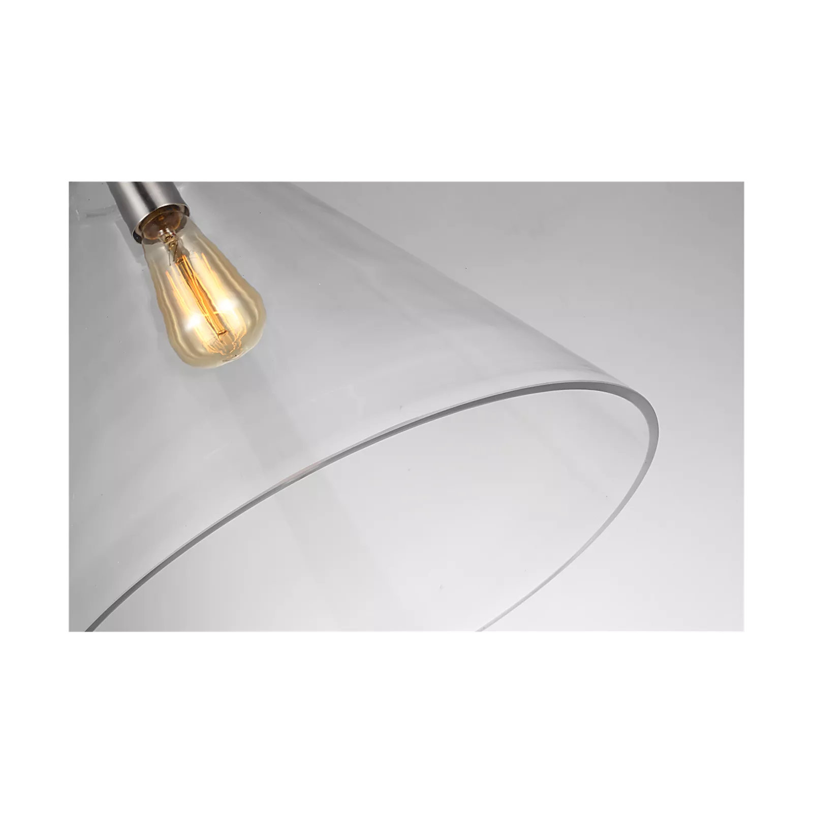 Catryn Single Light Glass Dimmable Pendant, Brushed Nickel