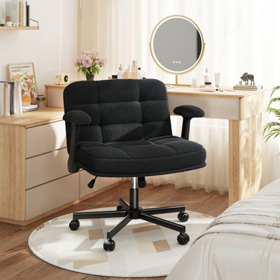 Home Office Desk Chair With Wheels And Flip-Up Arms