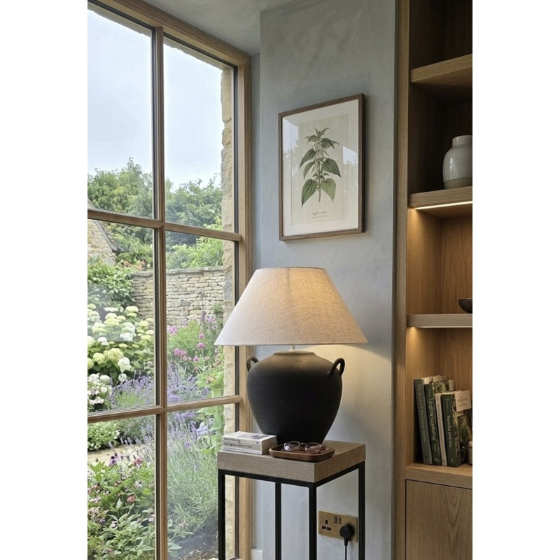 Ceramic Table Lamp, Black, Black