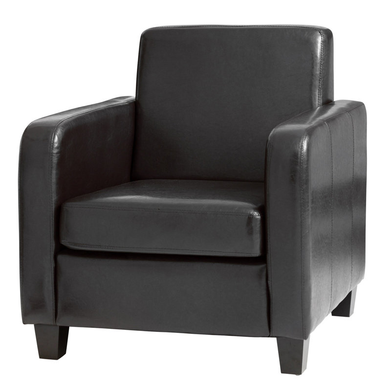 Windley Faux Leather Armchair, Black