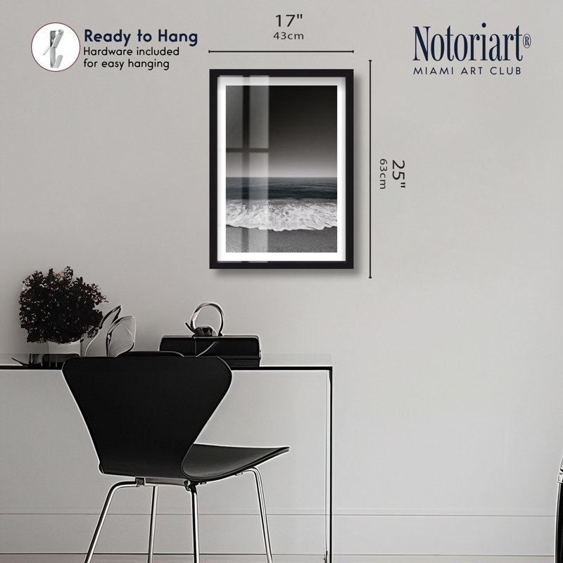Impression encadrée Horizon Line Coastal par Notoriart, Noir, H 25 po x l 17 po