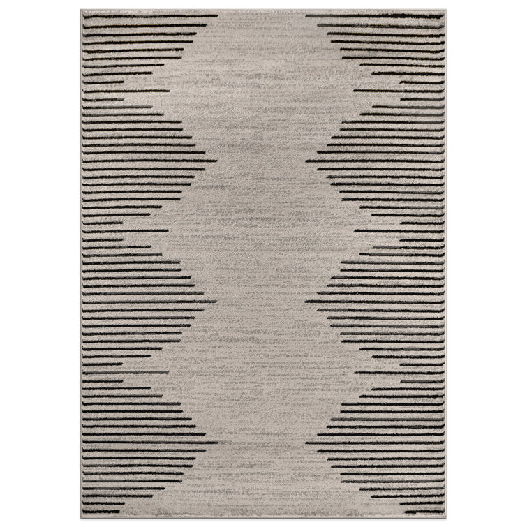 Damarcus Geometric Cream/Black Area Rug