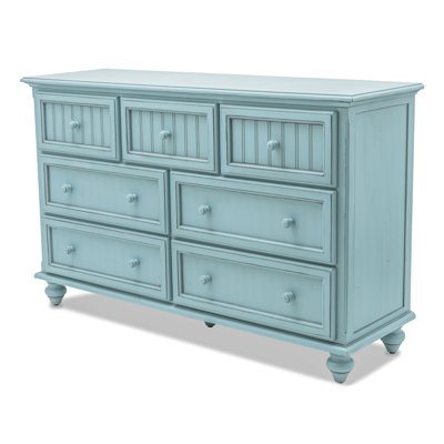 Commode 7 tiroirs Kolya - Finition bleue