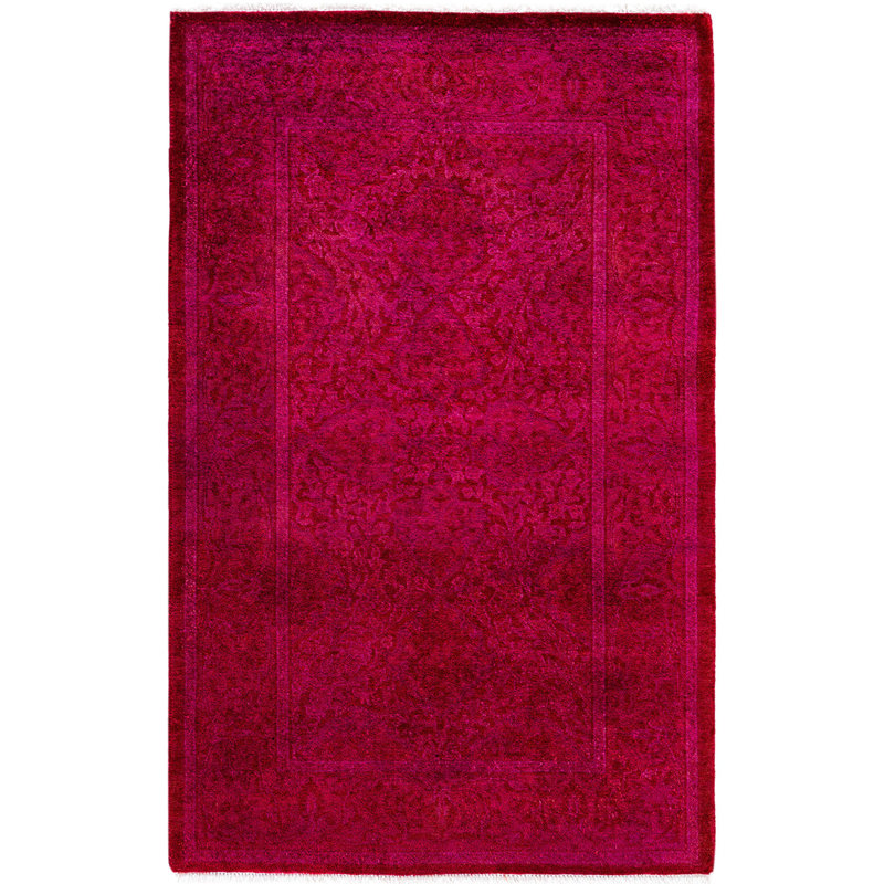Overdyed One-of-a-Kind Runner 2'7" X 4'1" Hand Knotted Area Rug