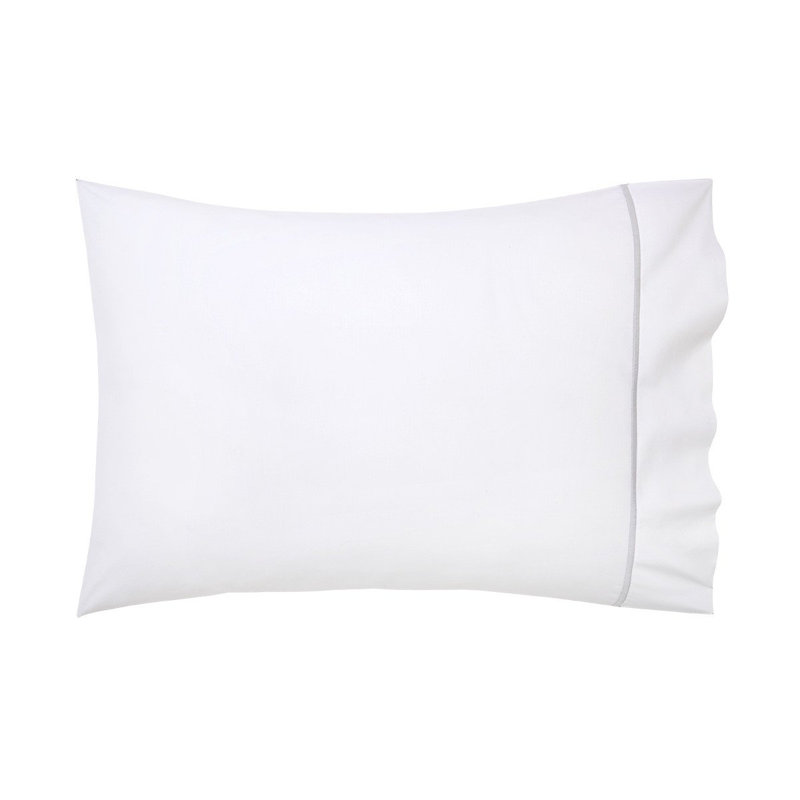 Athena Percale Pillow Case, Standard Pillowcase, Silver