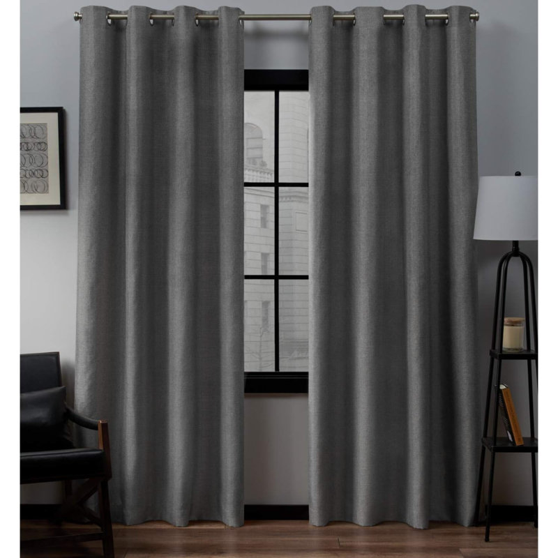 Semi Sheer Curtain Pair, 54" W x 108" L, Black Pearl