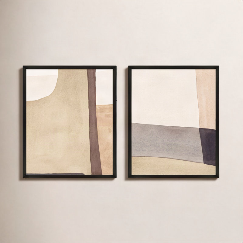Overlapping By 2 Painting by Julia Balfour, Black Framed, 25" H x 20" W x 1.25" D