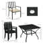 Amirra 5 Pieces Garden Dining Set with Cushions Metal Top Black