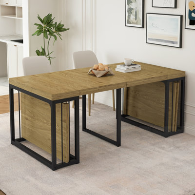 Extendable Dining Table with sturdy metal legs