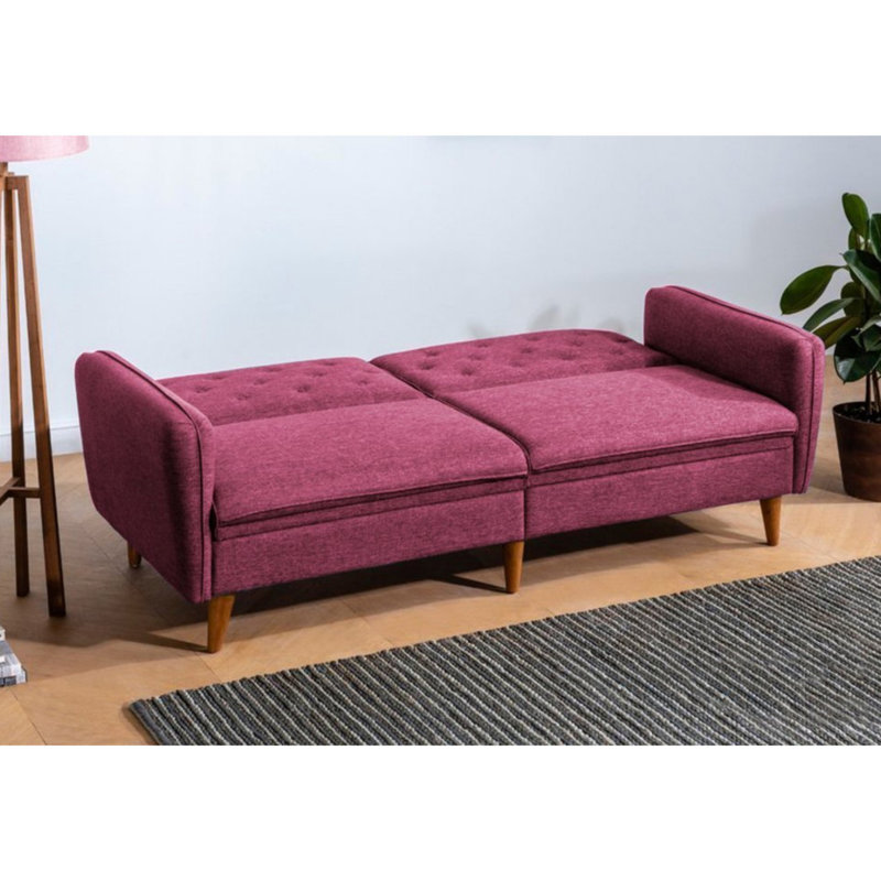 Ensemble de salon inclinable 2 pièces Audette, 100 % lin rouge bordeaux