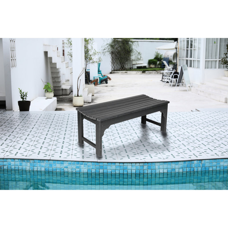Gray Balcony Bench - All Weather, Protected, , 500Lbs Capacity, Classic Design Backyard Fire Pit Warm Gathering, Gray