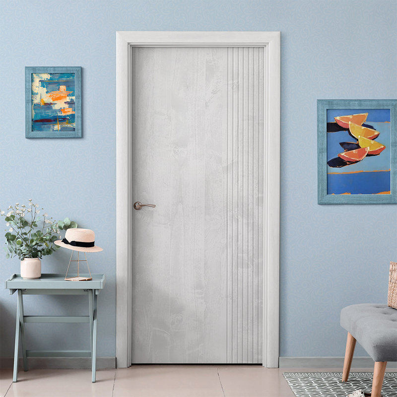 Porte standard à panneaux de bois de pin, Blanc, H 80 po x l 36 po