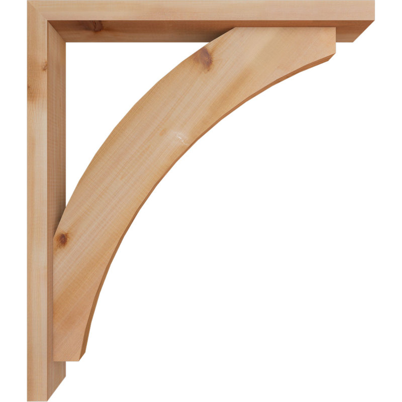 Thorton Block Bracket with Offset Brace, 30 x 26, 3 1/2"W Western Red Cedar (Smooth)