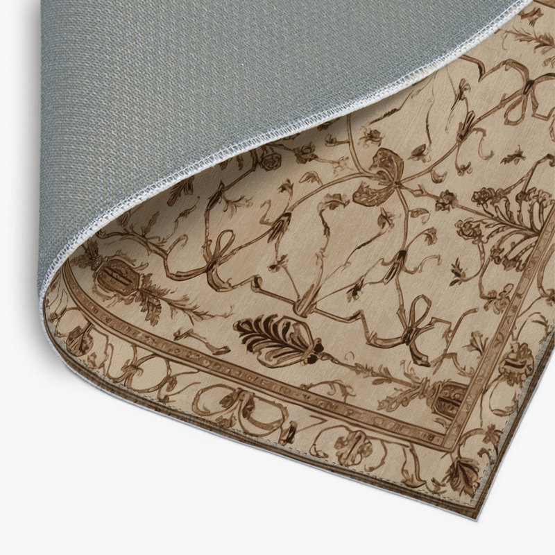 Tapis d'intérieur et d'extérieur brun français, Rectangle 4pi x 6 pi