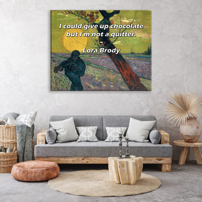Artsy Quote "I could give up chocolate but I’m not a quitter." By Lora Brody Gallery Wrapped Canvas