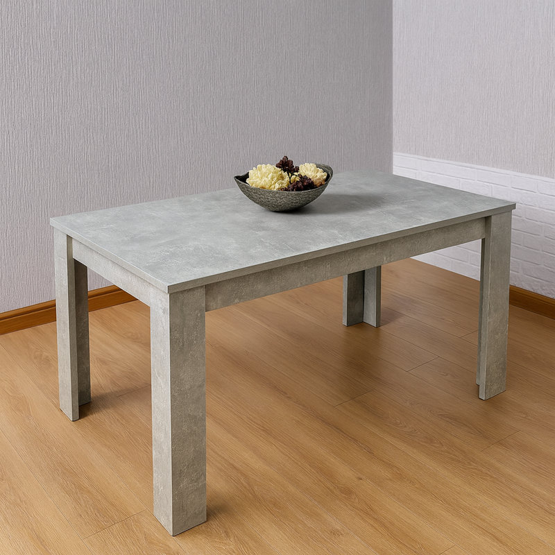 Savarna 6 - Person Dining Set, 75cm H x 140cm L x 80cm W, Stone Grey