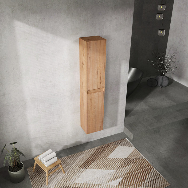 12" Bathroom Side Cabinet, 2-Soft Close Doors, Float Mounting Design, 12*2(KD-Packing)