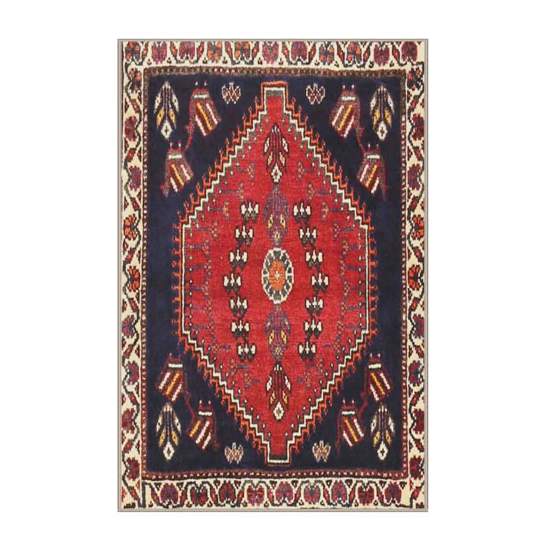 Tapis oriental rouge / beige / noir, Rectangle 5 pi x 7 pi