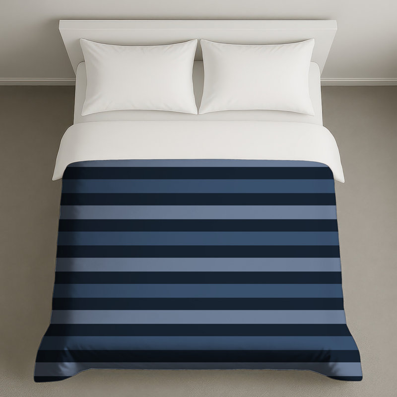 Housses de couette à rayures bleues et noires, Twin