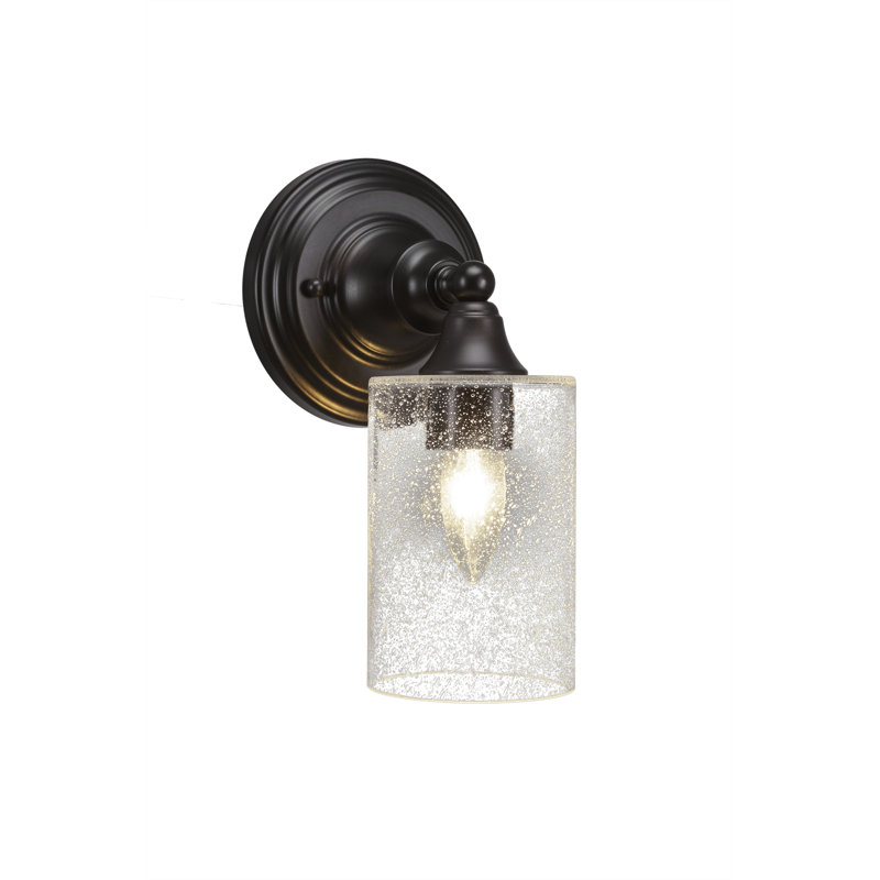 Wall Sconce Shown With 4" Clear Bubble Glass, Espresso
