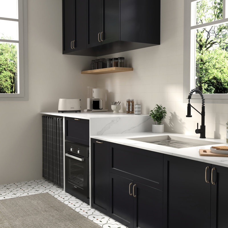 Modern Style 19" Kitchen Faucet - Matt Black Finish, Single Handle, Stainless Steel 304 Finish For A Contemporary Bathroom
