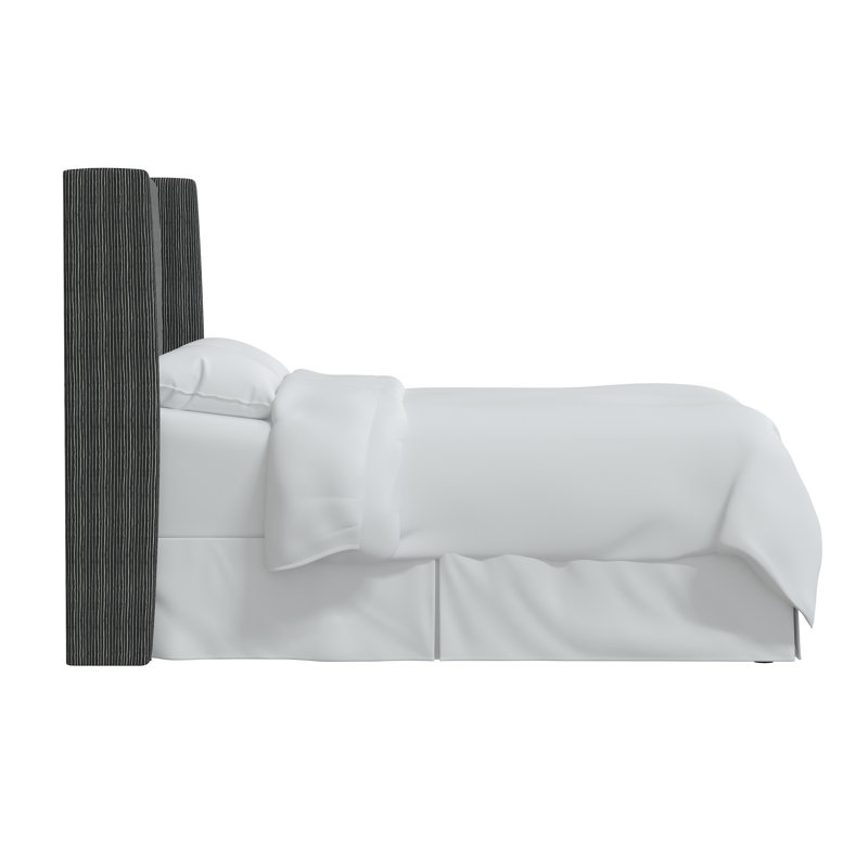 Matos Upholstered Headboard, King, Brush Stripe Ink