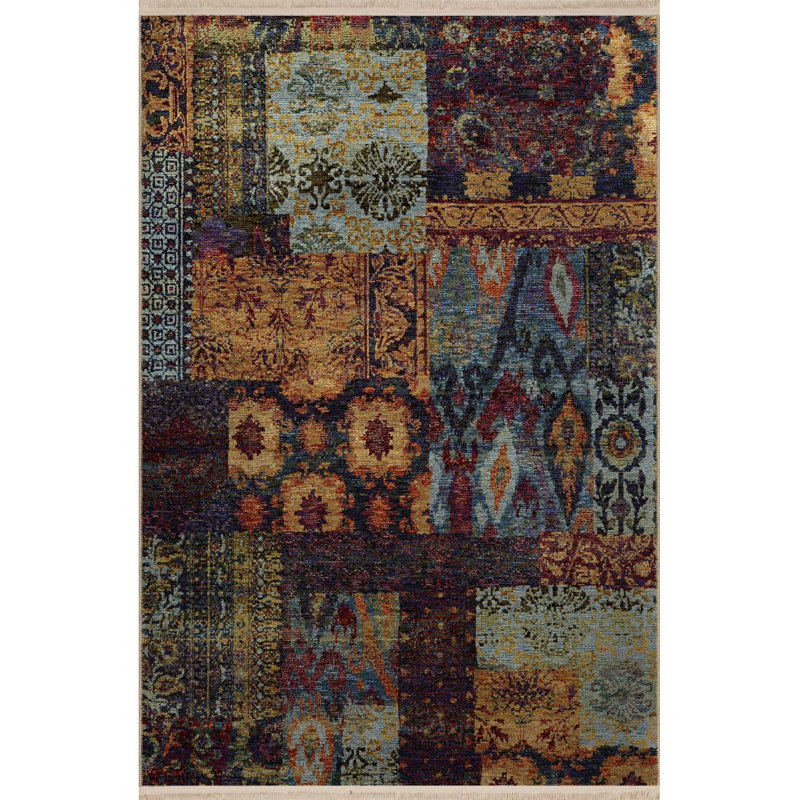 Tapis multicolore à motifs traditionnels et à motifs multicolores lavables à la machine