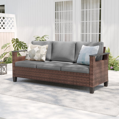 3-Person Patio Sofa with Removable Cushion Covers by Ebern Designs