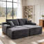 Canapé d'angle Cloud de 175 cm avec double méridienne et rembourrage à ressorts, canapé moelleux sans assemblage pour salon moderne, gris-159747572