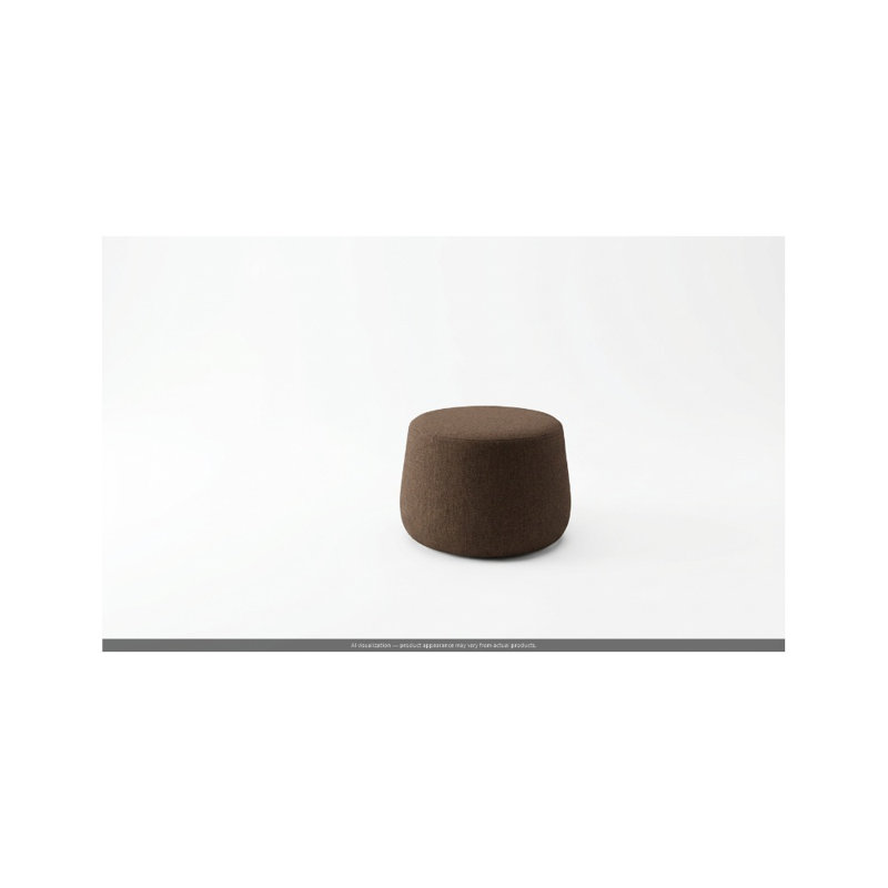 Apel Round Pouf, Vella Peppercorn