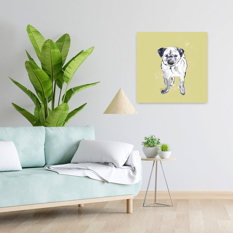 Art mignon de chien contemporain, H 24 po x l 24 po