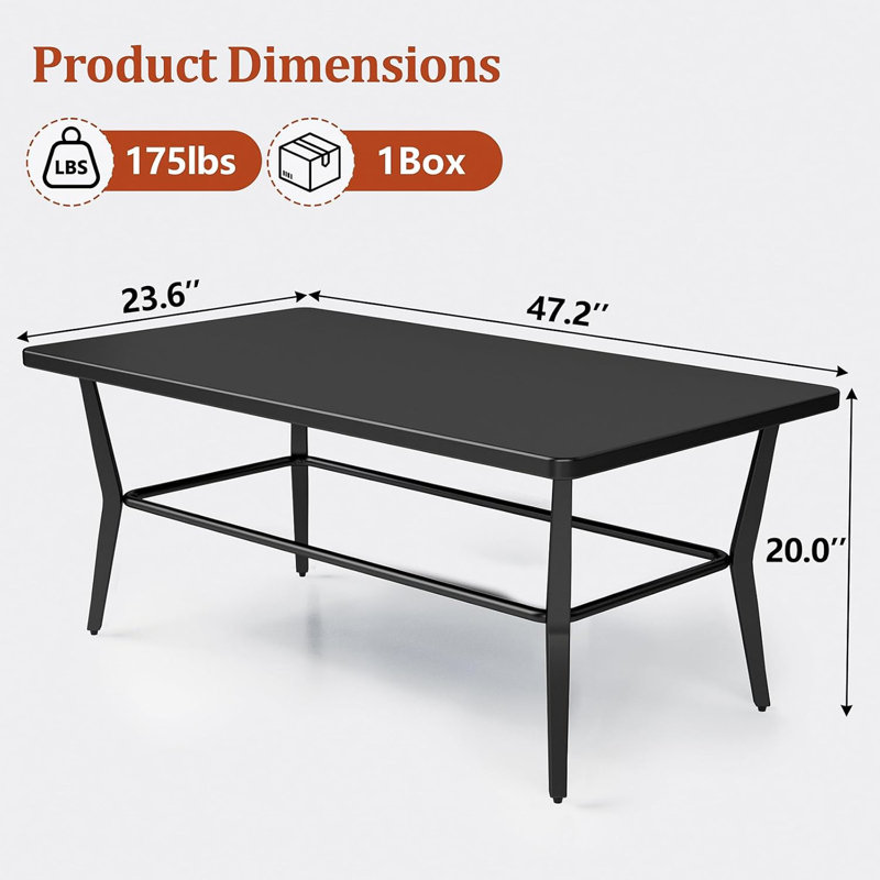 Table basse d'extérieur en métal Bella