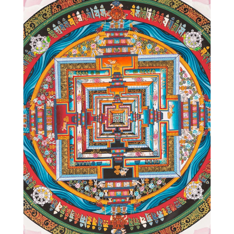 Lotus Kalachakra Mandala (Thangka sans brocart)