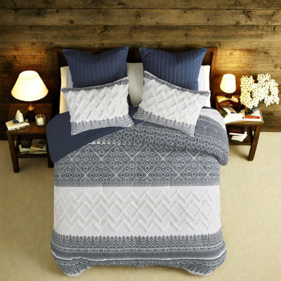 Ensemble de literie de charme, édredon en coton avec capitonnage en chenille, parfait pour la maison