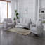 Chaise d'appoint gris clair avec pieds en métal