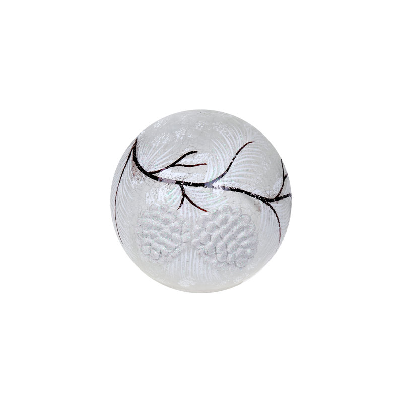 Globe en verre DEL Pinecone, H 4 po x l 5 po x p 5 po