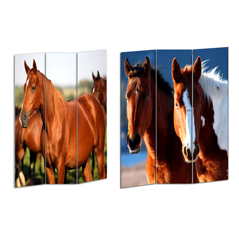 Cloison 3 panneaux cheval Darren