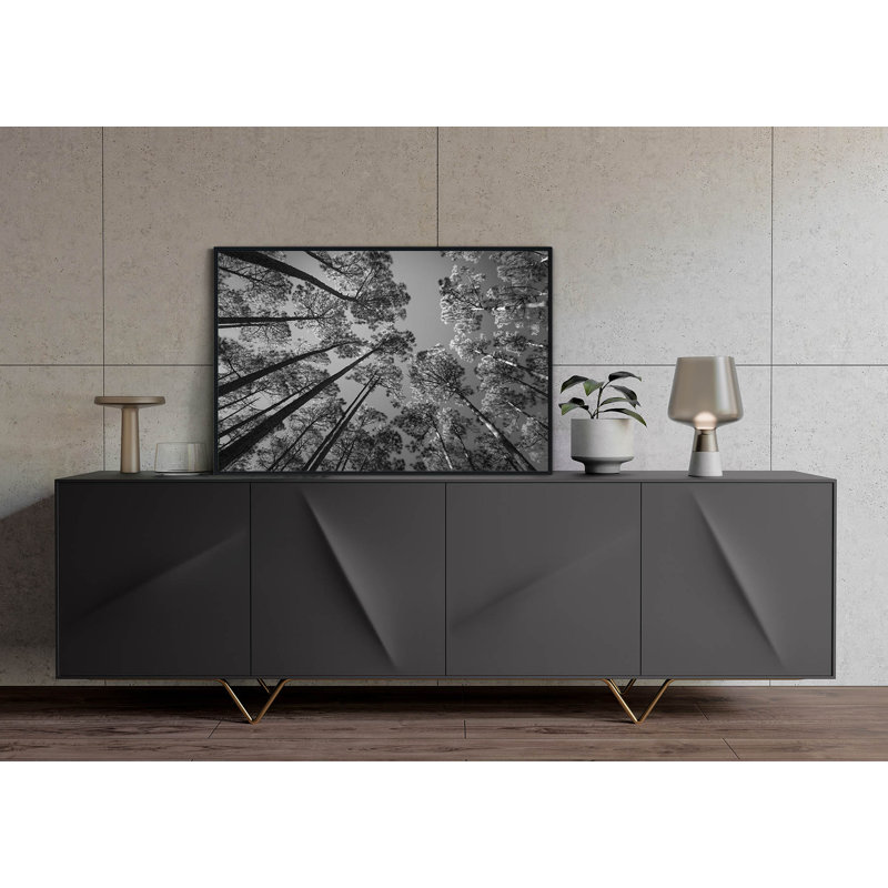 Pine Forest, Black, 24" H x 32" W