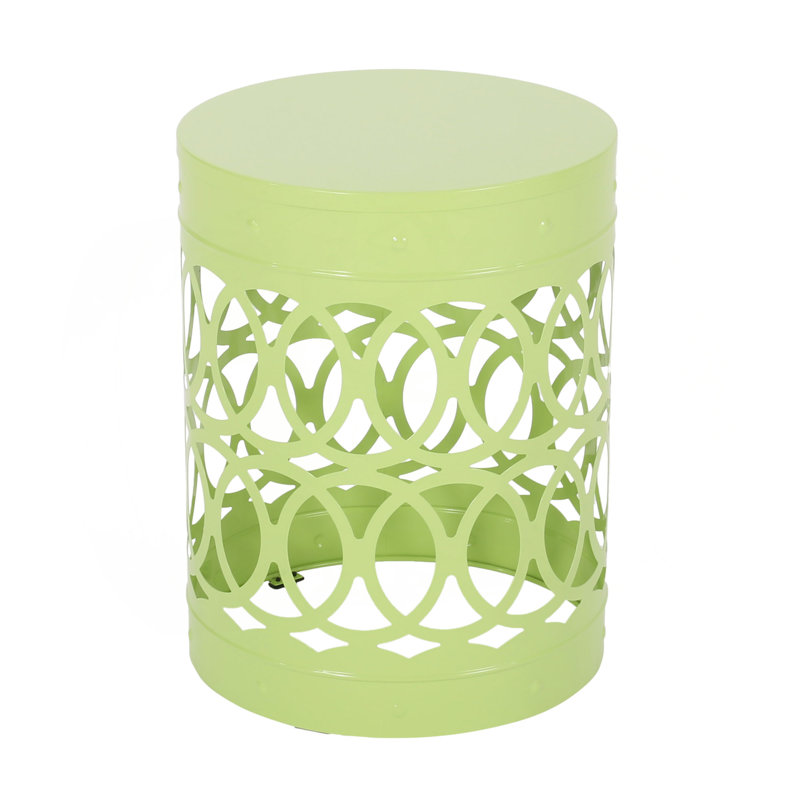 Outdoor Metal End Table -Large, Green