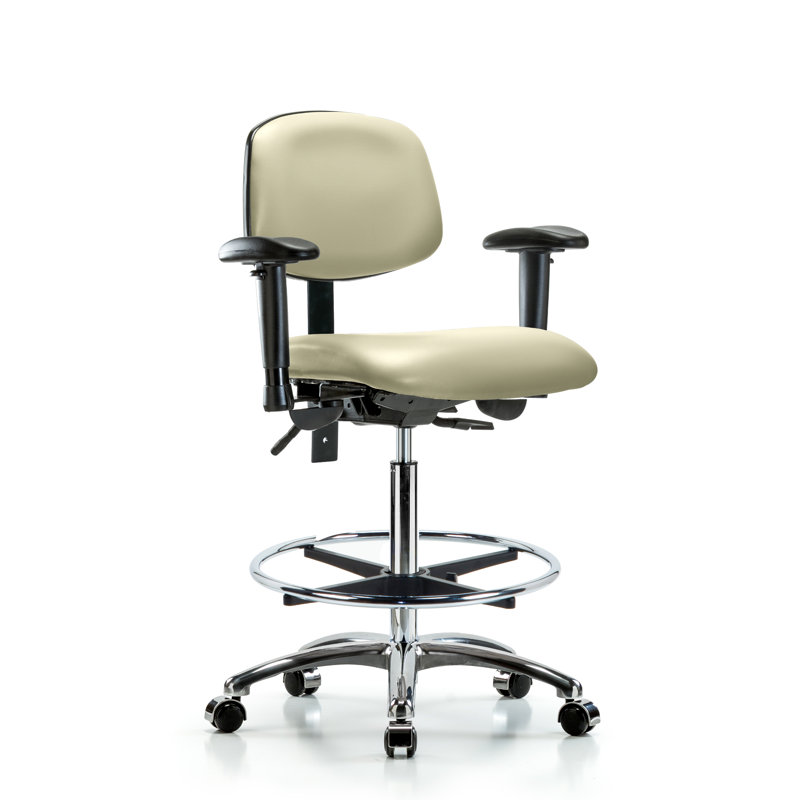 Anna Vinyl Drafting Chair, Adobe, Casters, Not Included