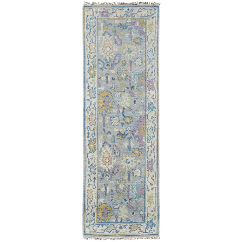Karina Hand Knotted Wool Oriental Area Rug, Runner 2'6" x 8'