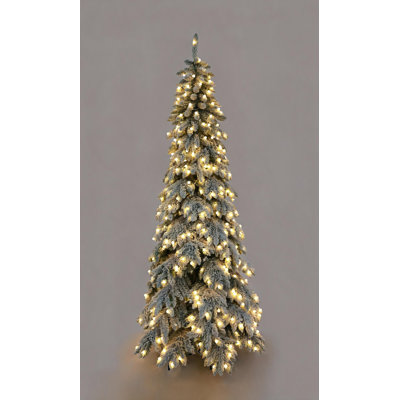 Frosted 7.6' Pre-Lit Pine Christmas Tree